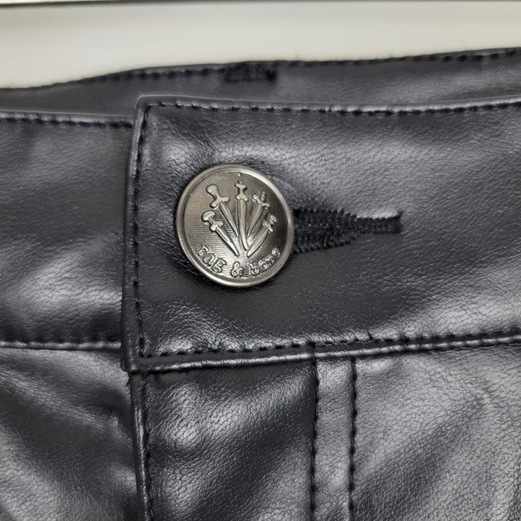 NWT Rag & Bone Sid Faux Leather Black Slit High Rise Skirt Size 28 - Picture 7 of 14